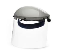 Sellstrom Advantage Series Face Shield - Clear Window With Aluminum Binding - Comfortable Ratcheting Headgear, ANSI Z87.1, Remove Protective Film Before Use (S30110)