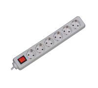 Selly Power Strip 6 x Protective Contact, Switch, White, 1.5 m