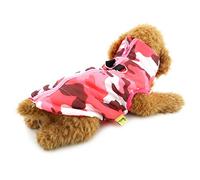 SELMAI Camo Waterproof Small Dog Cat Winter Coat Quilted Vest Jacket Harness with D-ring Pet Puppy Puffer Coat Chihuahua Cold Weather Clothes Girl Apparel Hot Pink L