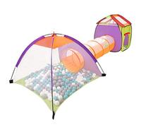 Selonis 3In1 Play Tent With Tunnel Playground Ball Pit With 400 Balls For Kids, Multicolour:Grey/White/Turquoise