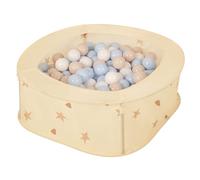 Selonis Ballpit Playpen For Kids 81X81X28cm/200 Balls 7Cm Playhouse For Babies And Toddlers Children Foldable Portable Indoor Outdoor, Light Beige: Pastel Beige-Pastel Blue-White