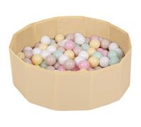 Selonis Children Colourfull Foldable Ballpit With 200 Balls, Light Beige:Pastel Beige/Pastel Yellow/White/Mint/Powder Pink