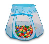 Selonis Play Tent 105X90cm/100 Balls Castle House Pop Up Ballpit Plastic Balls For Kids, Blue:Yellow-Green-Blue-Red-Orange