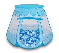 Selonis Play Tent 105X90cm/200 Balls Castle House Pop Up Ballpit Plastic Balls For Kids, Blue:Babyblue-Blue-Pearl