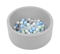 Selonis Soft Ball Pit Pool 70X30cm/150 Balls Round For Baby Toddler Foam, Light Grey:Pearl/Grey/Transparent/Babyblue/Mint