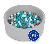 Selonis Soft Ball Pit Pool 90X30cm/200 Balls Round For Baby Toddler Foam, Light Grey