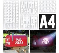 Seloom 148 PCS Reflective Mailbox Numbers and Letters Stickers Decals,2" X 7 Set Number 0-9 and 2" X 3 Set Alphabet Letter for Outside Indoor,Vinyl Self-Adhesive Waterproof Door House Address Stickers
