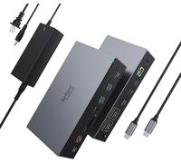 Selore&S-Global Displaylink Docking Station 3 Monitors for MacBook M1/M2/M3/Windows, Dual Triple Display Link USB C Dock with 3 HDMI, 2 DP, DC Power, USB A&C, Ethernet,DC Power for Dell/HP/Lenovo