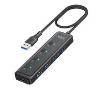 Selore USB 3.0 Hub, Selore 4-Port USB Hub Ultra-Slim Data USBA Splitter USBA Expander with 2 ft Compatible with A Port Laptop, for MacBook, Mac mini, iMac, PC, Flash Drive, HDD, Mouse,etc