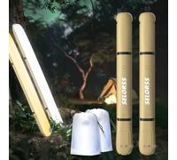 SELORSS Inflatable Camping Lights 33.86IN/86CM Foldable Outask Telescopic Lamp, Portable Outdoor 2000mAh LED Light IP66 Waterproof with Dimmable Bright for Camping, Travel, Festival - 2 Pack Kaki