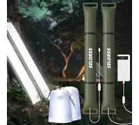 SELORSS Inflatable Camping Lights 33.86IN/86CM Foldable Outask Telescopic Lamp, Portable Outdoor LED Light IP66 Waterproof with Dimmable Bright USB for Camping, Hiking, Travel,Two Packs- Green