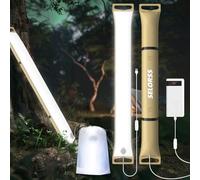SELORSS Inflatable Camping Lights 33.86IN/86CM Foldable Outask Telescopic Lamp, Portable Outdoor LED Light IP66 Waterproof with Dimmable Bright USB for Camping, Hiking, Travel, Festival - Kaki