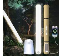 SELORSS Portable Inflatable Outdoor Camping Light, IP66 Waterproof Standard, Three Warm Light Modes and Strobe Signal Light for Camping, Hiking, Traveling, etc.(Khaki)