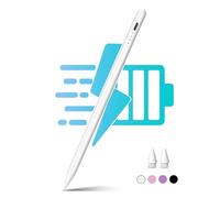 Selouj Stylus Pen for iPad 2018-2025, 2X Fast Charge Pencil, Pixel-Perfect Precision, Palm Rejection Tilt Sensitivity, Active Pen for iPad 6/7/8/9/10, Mini 5/6, Air 3/4/5/M4,Pro 11''/12.9''/13'',White