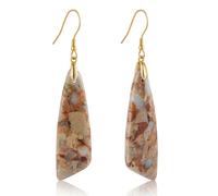 SELOVO Jasper Stone Earrings for Women Trendy Dangle Earrings Fishhook Drop Earrings, Crystal, serpentine