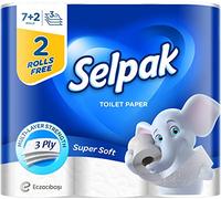 Selpak 3 Ply Toilet Paper 7+2 Rolls 140 Sheets