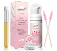 SELPONT Set for Eyelash Extension, Eyelash Shampoo 60 ml, Eyelash Extension Cleaner, Lash Eyelid Foam Cleaning Kit for Salon and Home (Peach)