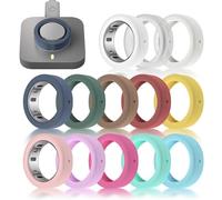 Seltureone 13 Pack Ring Cover for Oura Ring 4 Ceramic/Gen 4/ Gen 3/Ultrahuman Ring, Anti-Scratch Elastic Silicone Rings Protector, Support Charging with Cover on, Ring Case for Workout Gym (L)