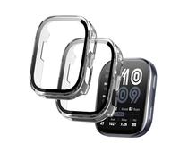 Seltureone 2 Pack Watch Case Compatible with Amazfit Bip 6, PC Hard Frame with Tempered Glass Screen Protector, Full-Coverage Scratchproof Protective Case - Clear