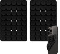 Seltureone 2 PCS 40 Grain Double Sided Silicone Suction Cup, Phone Suction Pad with Strong Adhesion, Silicone Grip for Selfies and Videos, Hands-Free Accessories for Phone Case - Black