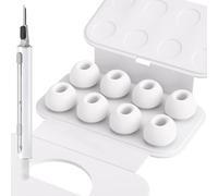 Seltureone 4 Pair Replacement Ear Tips for Airpods Pro/Airpods Pro 2 with Noise Reduction Hole & Cleaning Kit, Anti-Slip Soft Silicone Airpods Pro Replacement Earbuds (M)