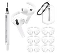 Seltureone 6 Pairs Ear Hooks for AirPods Pro 3 (2025) with Cleaning Kit, Added Storage Pouch, Soft Silicone Sport Anti-Slip for AirPods Pro 3 Ear Tips