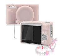 Seltureone Camera Case for Canon PowerShot SX740/SX730 Digital Camera, with Screen Protective Film and Cute Camera Chain, Soft Silicone Case for SX740/SX730 Accessories - Jelly Pink