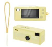 Seltureone Silicone Case for Kodak CHARMERA Keychain Digital Camera, with 2 Pack Screen Protectors & Lanyard, Shockproof & Anti-Scratch Soft Protective Case Cover Accessories - Yellow