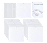 seluluory 100 Pieces Car Scented Sheets Blanks Set Sublimation Air Freshener Sheets Sublimation Air Fresheners Blanks Beads For Jewelry Making