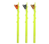 Seluluory 3 Pcs Cartoon Gel Pens, 0.5mm Fine Nibs, Black & Blue, Koala Bear Figure, Refillable, Ideal for Children & Students