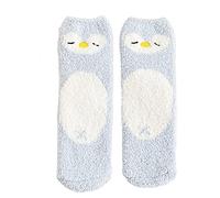 seluluory Women Cartoon Animal Fuzzy Slipper Socks,Cute Panda Dog Cat Pig Penguin Pattern Fluffy Socks,Thick Coral Velvet Warm Floor Sleeping Hosiery,Christmas New Year Socks Gift