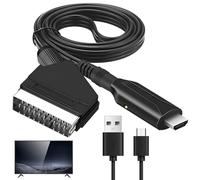 SELURK SCART to HDMI Converter, All-in-One SCART Input to HDMI Output Lead with USB Cable, HD 720P/1080P Resolution for HDTV, Monitor, Projector, PS3, Xbox, Blu-Ray, DVD, Sky, STB