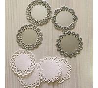 SELUXU 4Pcs Lace Edge Circle Frame Metal Cutting Die Stencils DIY Scrapbooking Album Decorative Embossing Hand-on Paper Cards