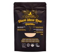 SelvaBio Black Maca Root Powder 250 g from Peru, Certified Organic, Gelatinised, Single Origin, Vegan Society Certified, for Smoothies, Shakes & Baking