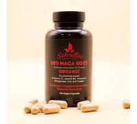 SelvaBio Organic Red Maca Root Capsules 750mg, 100 Vegan Capsules