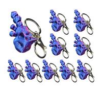 SELVFZ 10Pcs Animated Keychain With Movable Links Modern Printing Technology ColorBag Hanging Accessory Lightweight Accessory