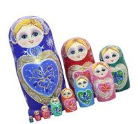 SELVFZ 10Pcs Russian Nesting Dolls Set Hand Painted Matryoshka Classical Collectible Babushka Figurine Dolls Kids Stacking Toy Stacking Toy For Children Education
