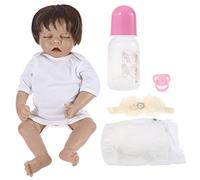 SELVFZ 18’’ Soft Toy Silicone Realistic Baby Girl For Doll With Hair Band Educational Interactive Caucasian Realistic Doll House Accessories And Furniture Kids Kraft