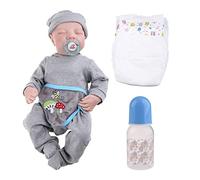 SELVFZ 19in Realistic For Doll Closed Eyes Sleep Boy Soft Silicone Baby Newborn Toy Children Kids Baby