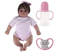SELVFZ 20 Inch Baby Girl Doll Baby Realistic Princess Baby Realistic Toy Doll Children Day Party Favor Baby Girl Dolls Clothes For Newborn Silicone Full Body Eyes Closed