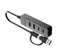 SELVFZ 4 Port USB Hubs With USB3.0 USB2.0 And Two Type C Port For Laptop Desktop PC Mobile Devices Housing USB Hubs With Two Type C