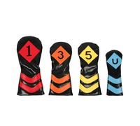 SELVFZ 4Pcs Golfs Iron Head Cover PU Leathers Golfs Club Headcover Club Head Cover Fit Most Brands Iron PU Leather Protectors