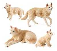 SELVFZ 4Pcs Realistic Wolf Models Figurines Jungle Animal Figures Toy For Kids Parties Birthday And Wildlife Enthusiasts Realistic Animal Model
