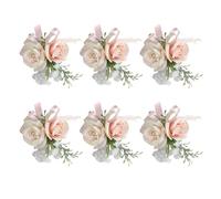 SELVFZ 6PCS Wrist Corsages Realistic Flower Pin Party Corsage Wedding Flowers Suitable For Weddings And Formal Event Bridal Party Accessories