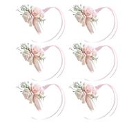 SELVFZ 6PCS Wrist Corsages Realistic Flower Pin Party Corsage Wedding Flowers Suitable For Weddings And Formal Event Bridal Party Accessories