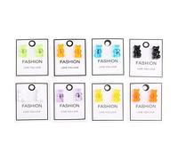 SELVFZ 8 Pairs Sweet Candy Color Acrylic Gummy Bear Earrings Resin Post Cartoon Bear Earrings Set Fashion Jewelry Unisex