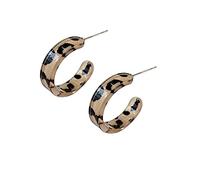 SELVFZ Acrylic Earrings Resin Geometric Hoop Fashion Earrings C-Shaped Earrings Resin Earrings Women's Earrings
