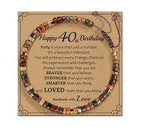 SELVFZ Adjustable Handmade Stone Decoration for All Ages Featuring A Blessing Card and Multiple Color Addition Friendship Gathering Gifts
