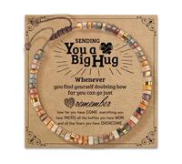 SELVFZ Adjustable Handmade Stone Decoration for All Ages Featuring A Blessing Card and Multiple Color Addition Friendship Gathering Gifts