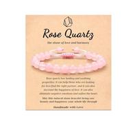 SELVFZ Beaded with Card Natural Gemstones Beads Bangle for Happiness and Strength Adjustable Wristchain Jewelry Confidence Boosting